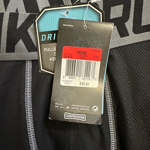 New Nike 3/4 Compression Tights Dri Fit Large - Picture 4 of 4